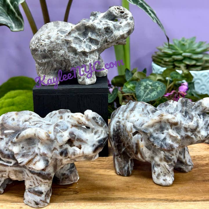 KayleeNYC - Wholesale Spiritual Stone/Crystal - Natural Sphalerite Elephants Healing Energy1