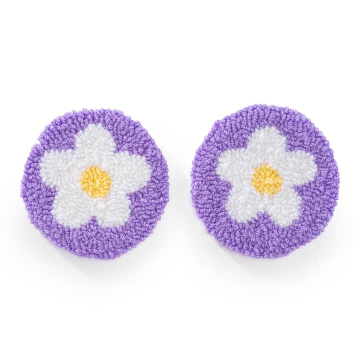 Juego de 2 posavasos para coche, posavasos con aguja perforada para venta al por mayor de EmbroiderywithAycan