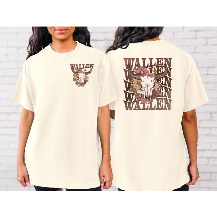 T-shirt à motifs empilés Longhorn 4093 pour la vente par Raging Phoenix