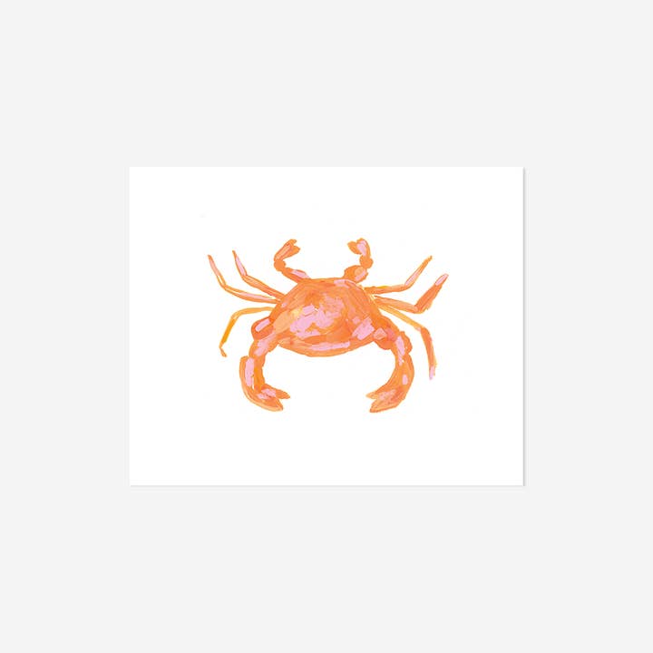 Nautical Crab Illustrated Art Print for wholesale by Evergreen Summer