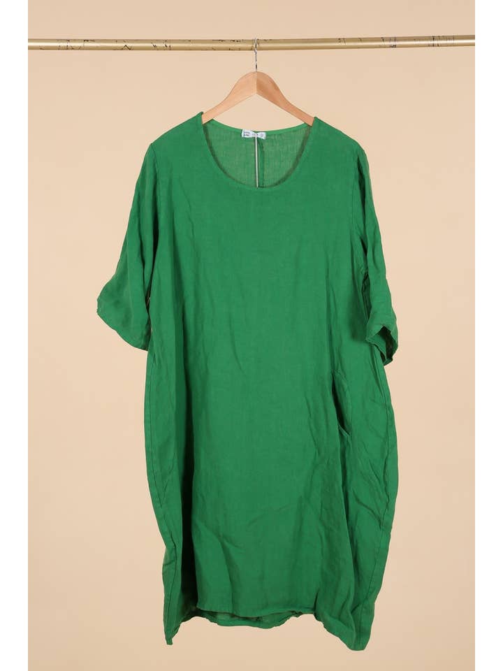 la maison des fibres naturelles - Wholesale Dress - Women's - Round neck dress in 100% linen 676128