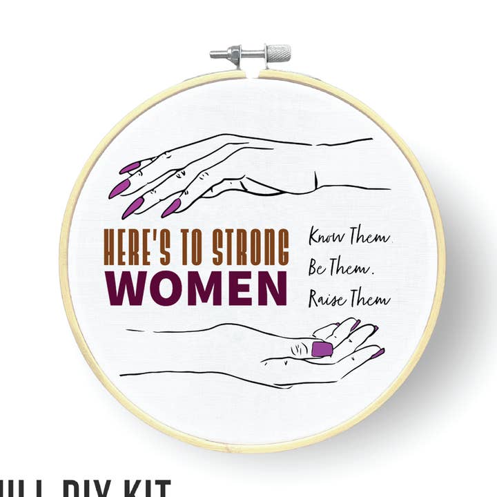 Strong Women DIY Embroidery Kit for wholesale by Create The Culture
