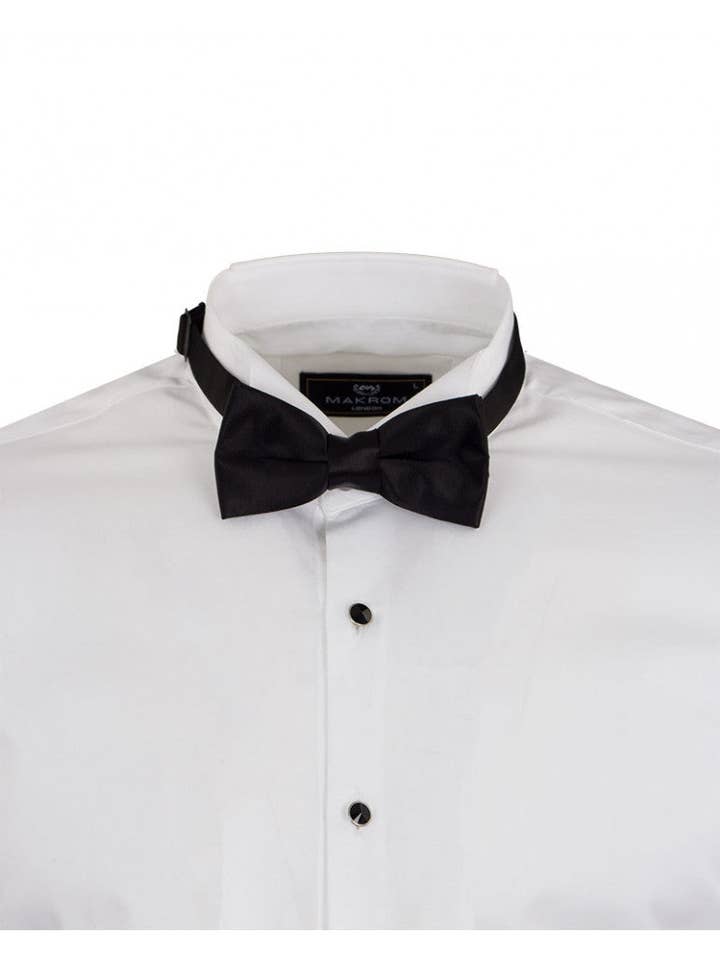 WHITE Classic Plain Wing Collar Men's Shirt for wholesale on Faire4