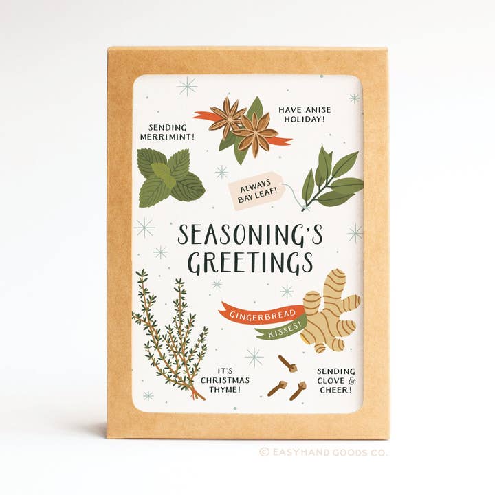 Seasoning’s Greetings Folded Greeting Note Set for wholesale by Easyhand Goods – formerly Onderkast
