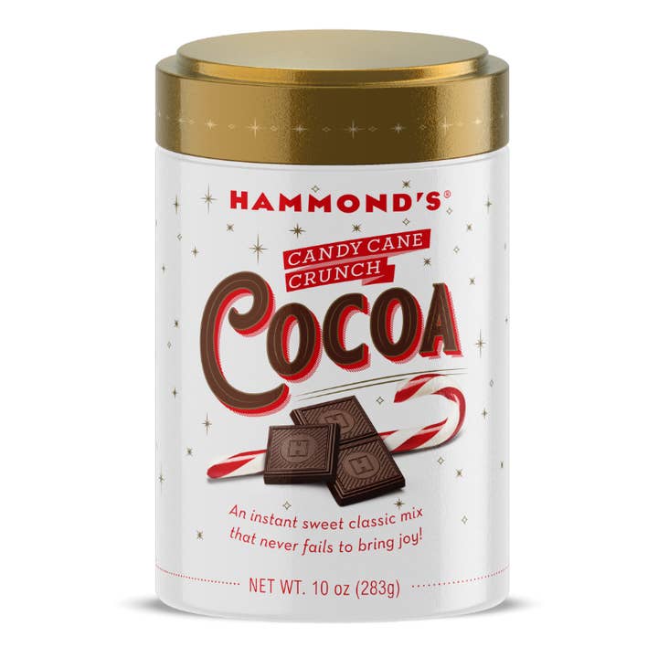 Hammond's Candies - Wholesale Hot Cocoa Mix/Kit - All-Natural Cocoa Mix - Candy Cane Crunch - 10 oz Tin0