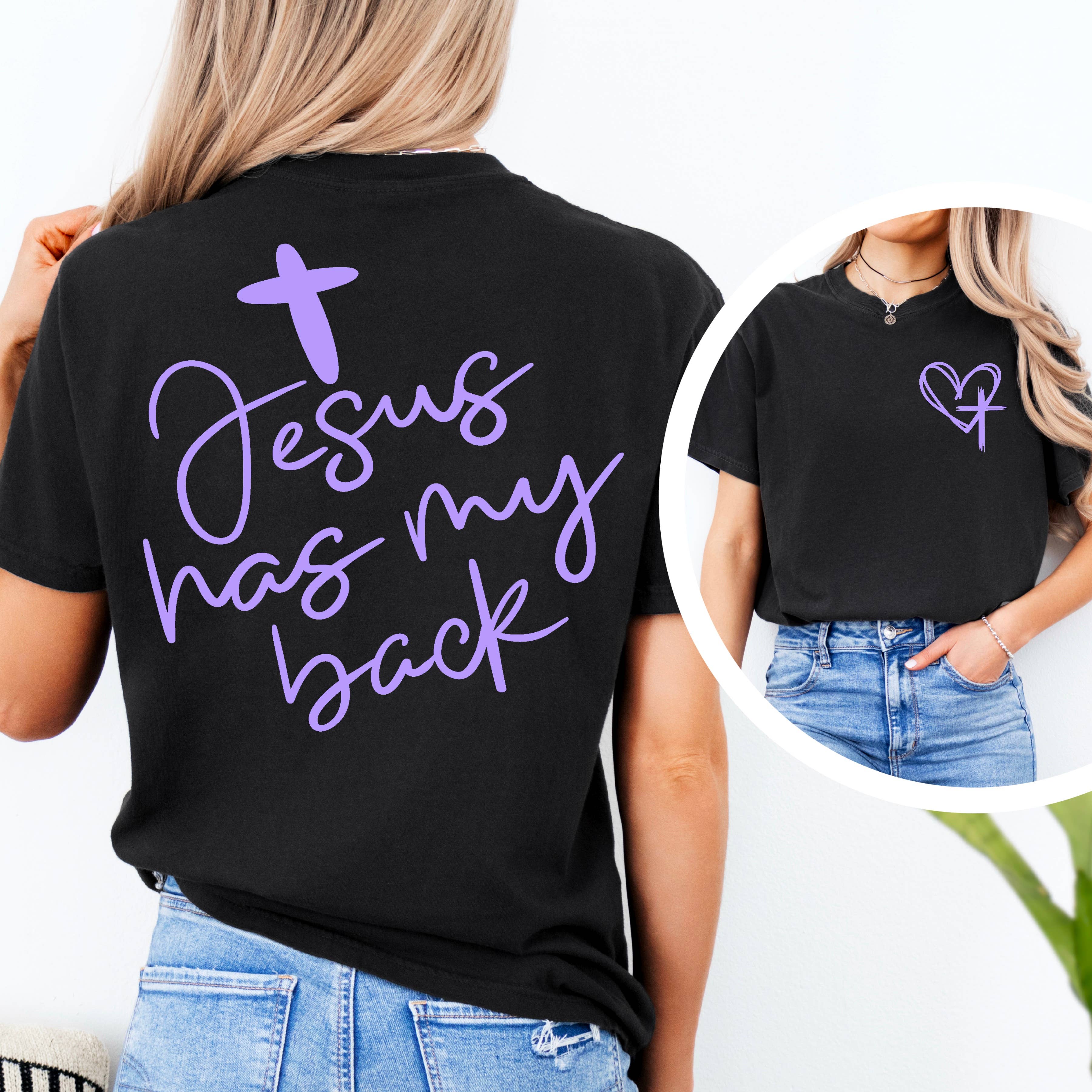 Shoppe SHC – wholesale T-shirt med logga - Dam – Jesus har min rygg grafisk t-shirt | Comfort Colors15