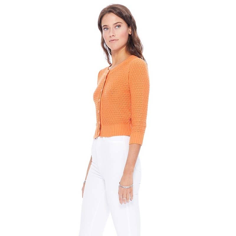 Mak – Engroshandel Cardigan - Dame – Mak 3/4-ærmet kort strikket cardigan med rund hals MK351487