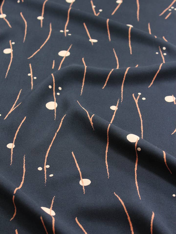 Noctis Viscose Twill Ink Fabric for wholesale by Eglantine et Zoé