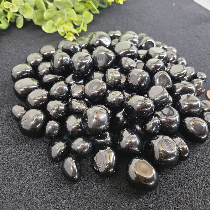 Meraki Gemstones – Pedra/cristal espiritual por atacado – Pedra de Obsidiana Negra (0.5kg/1.1lbs) 20-25mm