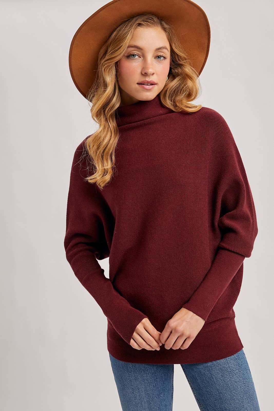 Bluivy - Wholesale Knit Sweater - Women's - SLOUCH NECK DOLMAN SLEEVED PULLOVER56