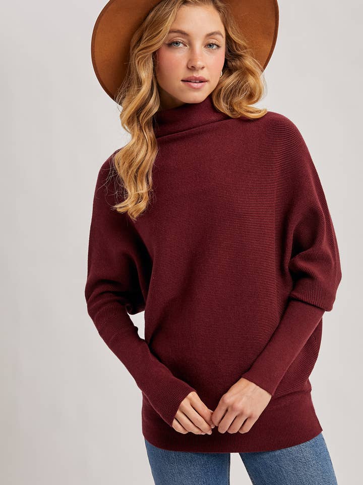 Bluivy - Wholesale Knit Sweater - Women's - SLOUCH NECK DOLMAN SLEEVED PULLOVER56