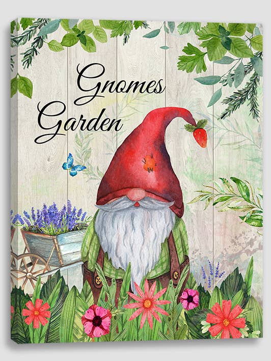 Wholesale Home Decor - Wholesale Art print - Gnome Garden Canvas Print 12x16in0