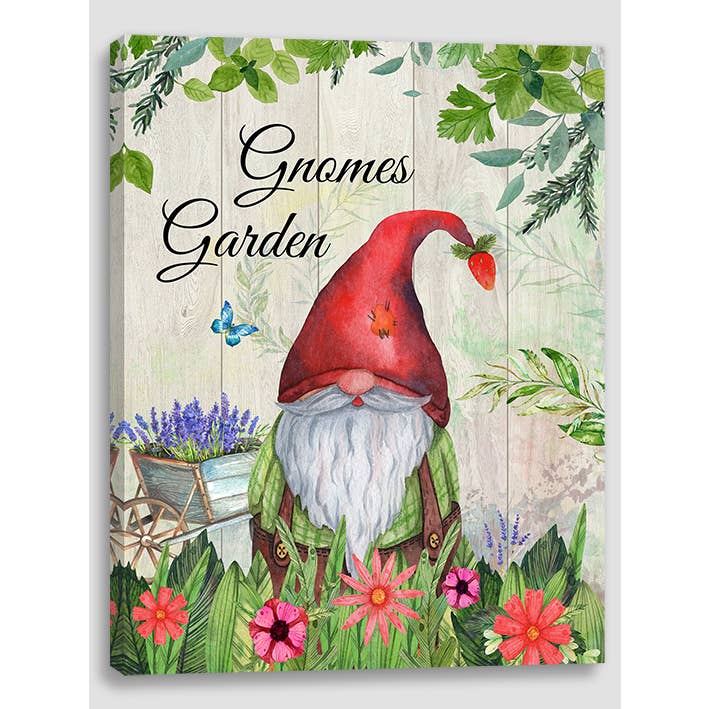 Wholesale Home Decor - Wholesale Art print - Gnome Garden Canvas Print 12x16in
