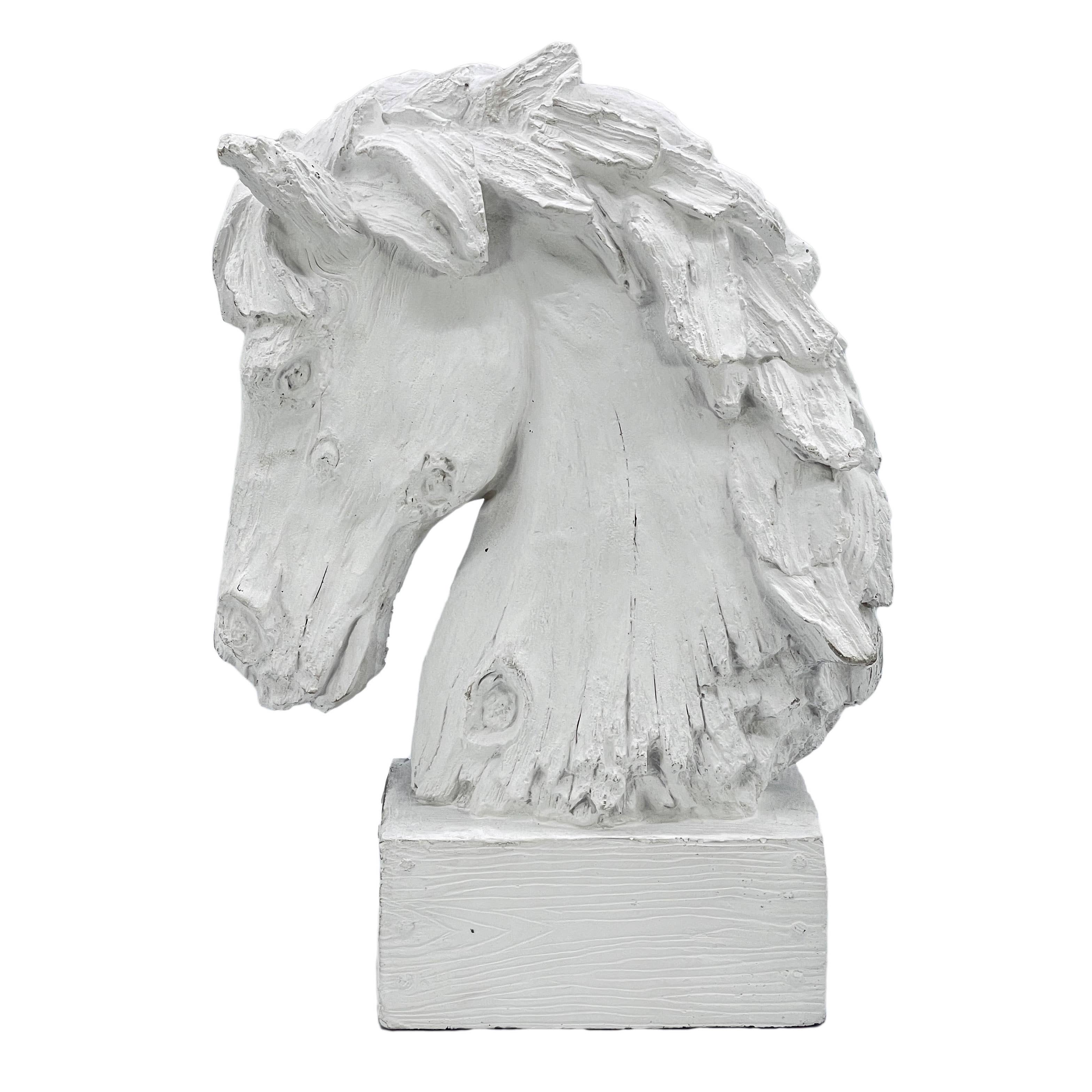 Galt International Company - Vente Figurine décorative - Statue sculptée tête de cheval effet bois, 46 cm12