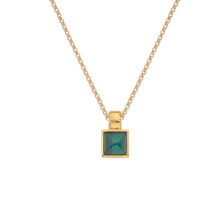 HD X JJ Revive Malachite Square Pendant for wholesale by Hot Diamonds