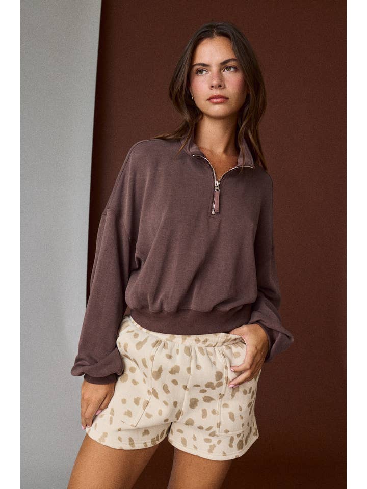 Papermoon - Wholesale Sweatshirt - Women's - PT51198 - Quarter Zip Pullover Top10