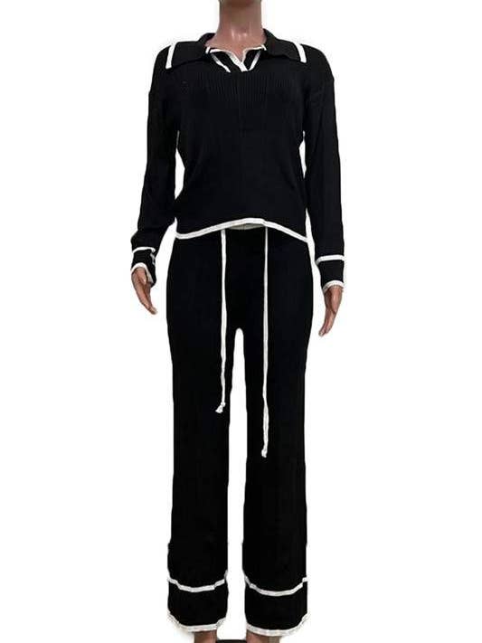 Fashion Combination - Wholesale Top & Skirt Set - Women's - knitted shirt and pants set