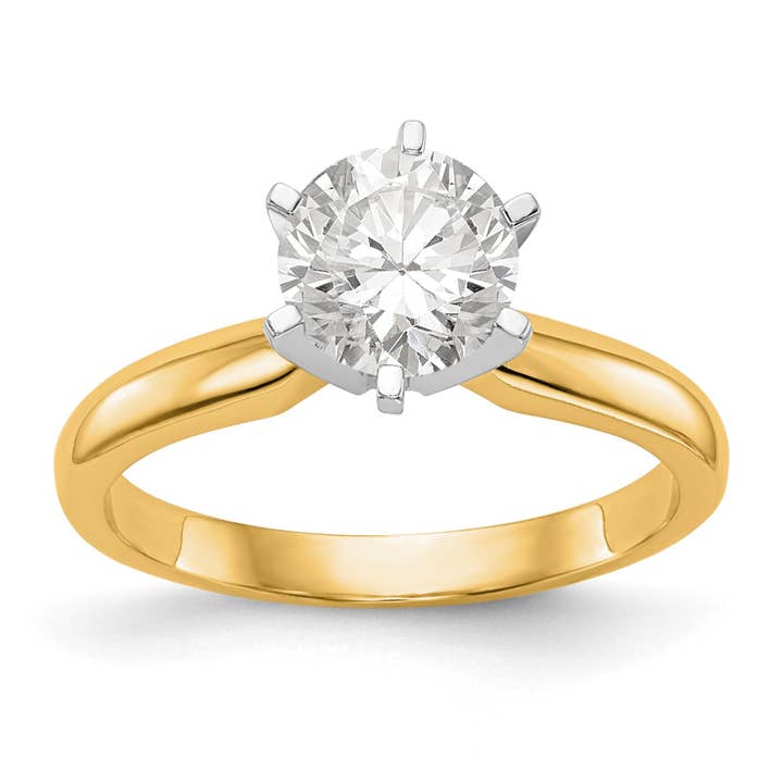 14k Yellow Gold 1 carat Ring Round Solitaire Ring Mounting for wholesale by Fine Diamond
