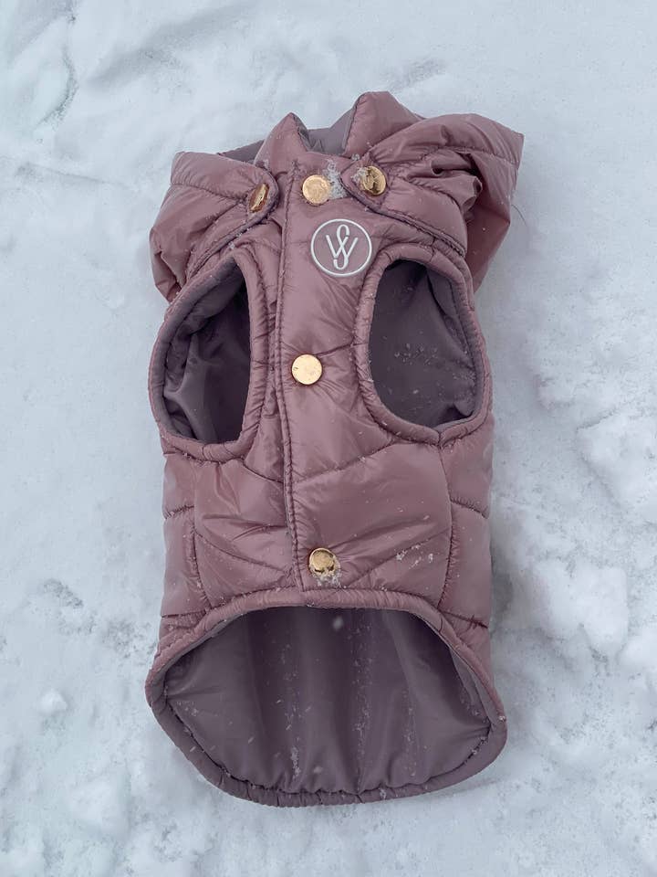 Dog Puffer Jacket Blush for wholesale by Wag Swag Brand
