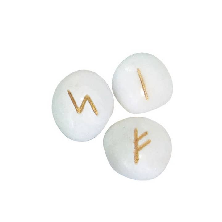 Cardshouse – wholesale Andlig sten/kristall – Vita Onyx Runes Lo Scarabeo