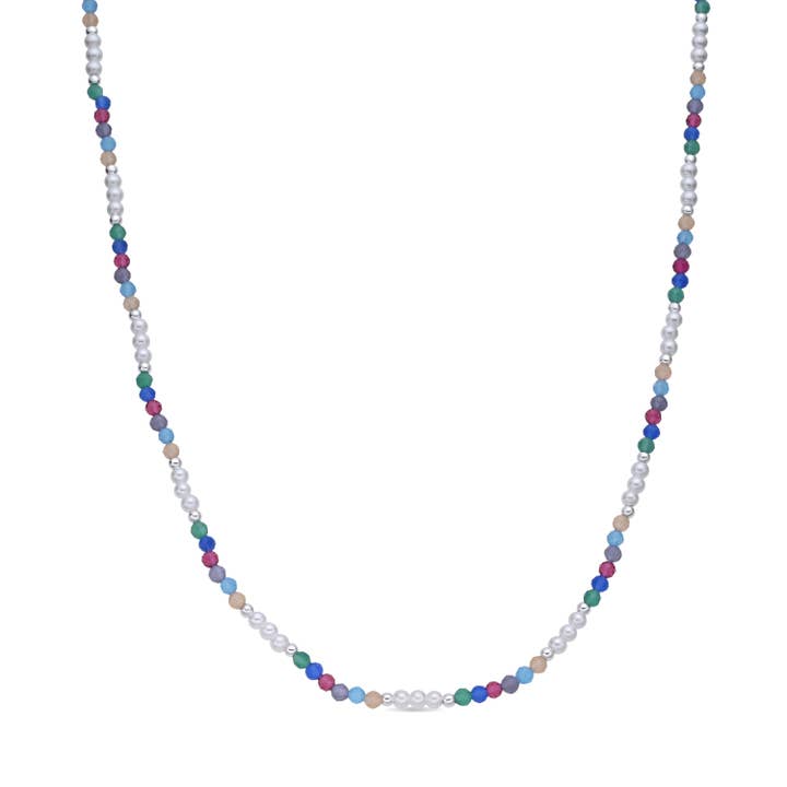 Collier Luxenter van multicolor kristal afgewerkt in rodium - Sury voor wholesale door Luxenter