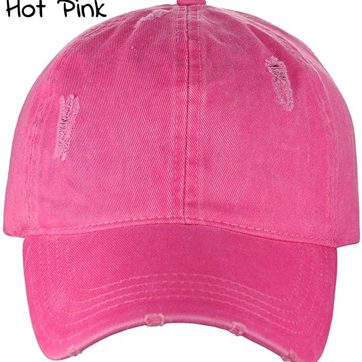 Treasure Bank - Wholesale Ponytail Cap - Women's - PONYFLO Distressed Cotton Ponytail Cap5