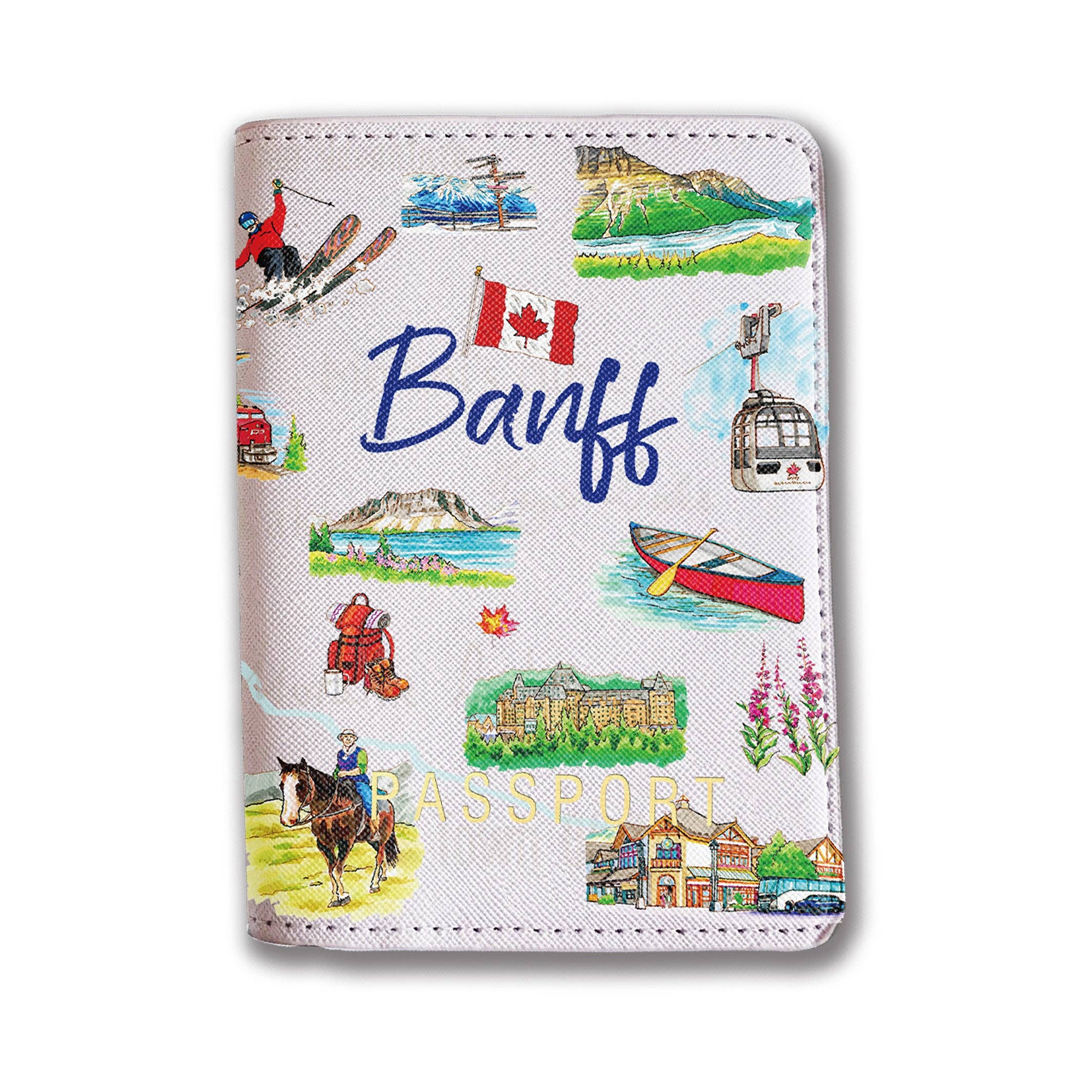 Northern Icons Canada - Wholesale Passport Case - Unisex - Banff Travel Illustration Passport Cover – Canadian Rockies Souvenir Holder5