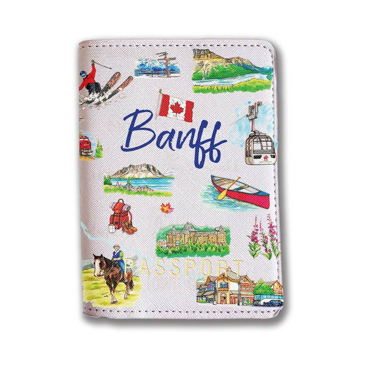 Northern Icons Canada - Wholesale Passport Case - Unisex - Banff Travel Illustration Passport Cover – Canadian Rockies Souvenir Holder5