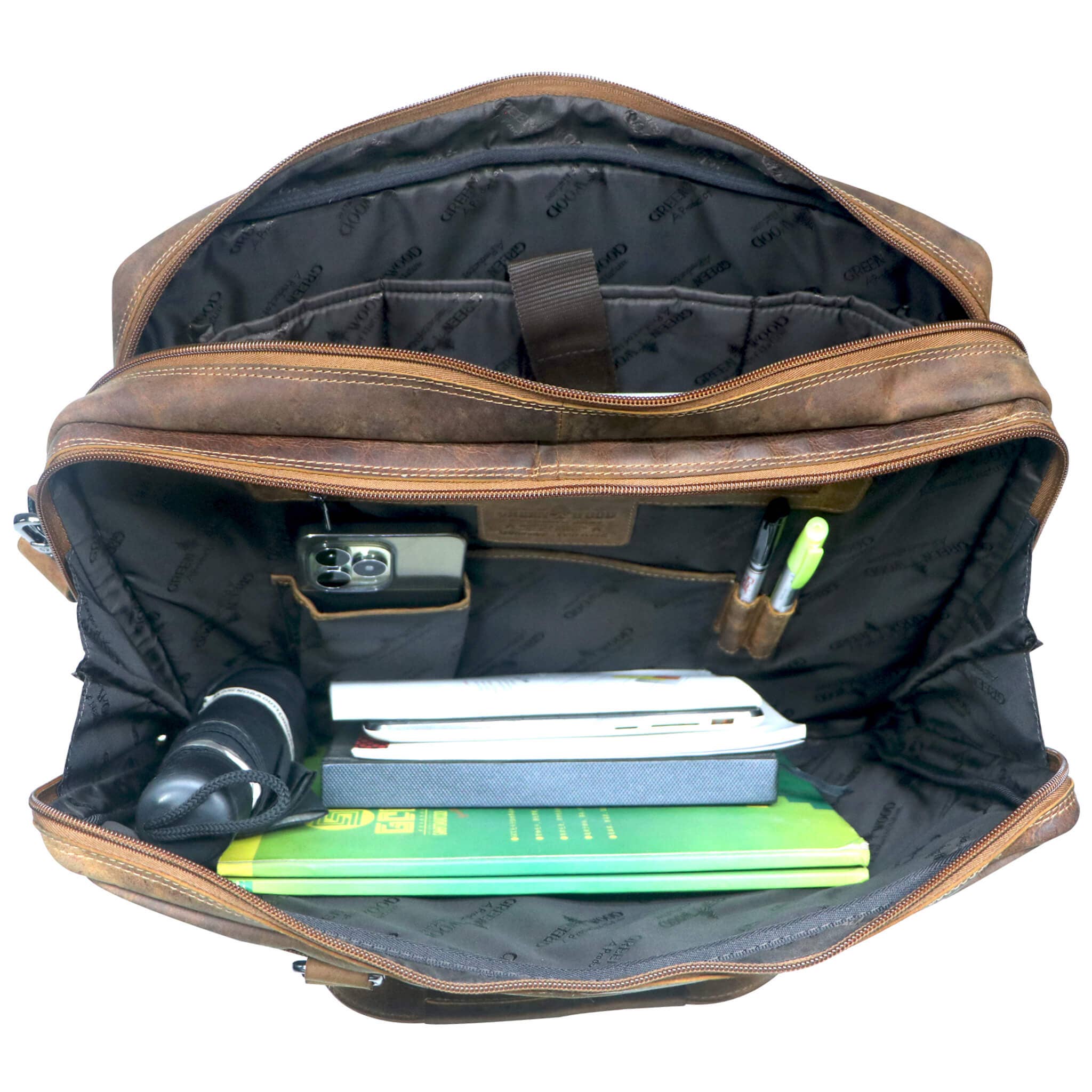 Greenwood – Mala para portátil - Unissexo por atacado – Saco para computador portátil senhora pasta castanha homem XL9