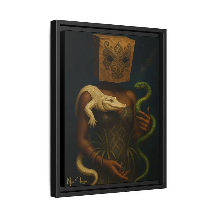 54 Mondays™ Project | Stormtide Serpentine – Beverly Hills Edition | Cosmic Noir Wall Art | Limited Gold Max Fuega™ Signature | FSC-Certified Framed Matte Canvas for wholesale by Buy Martian Merch™