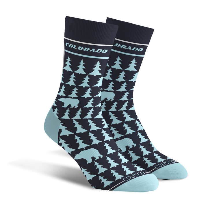 Colisco Unisex Crew Socks - Midnight Pine Bear for wholesale by Colisco Wholesale