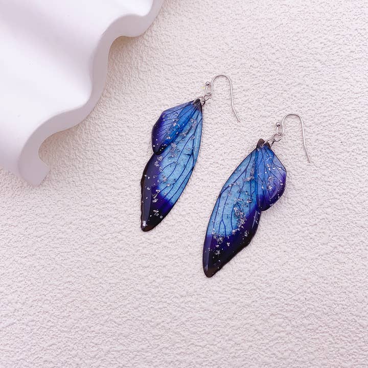 Mio Queena - Wholesale Dangle Earrings - Gradient Cicada Wings Butterfly Wings Earrings