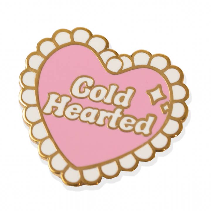 Cold Hearted Heart Shaped Enamel Pin for wholesale by Quirky Crate