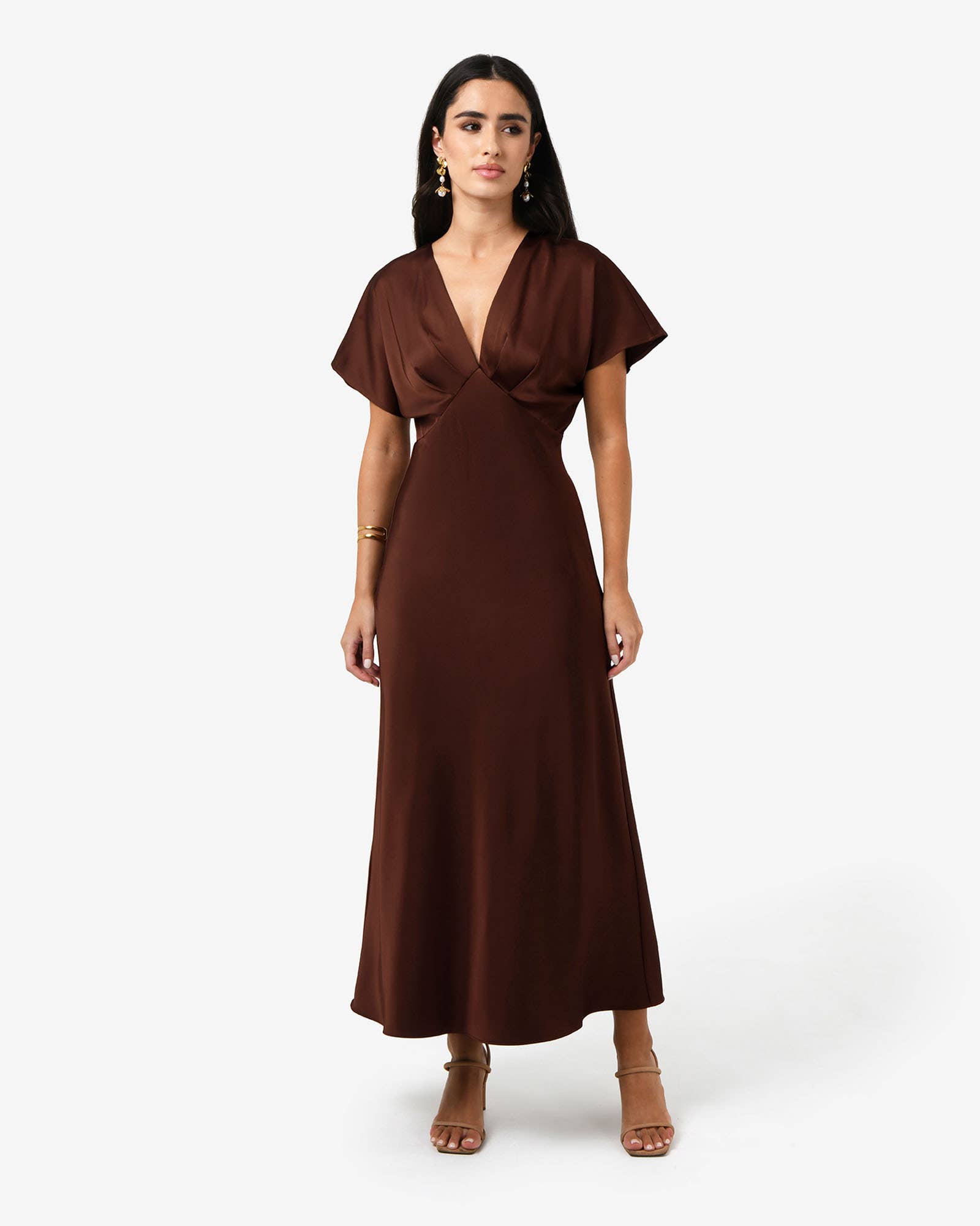 Forcast - Wholesale Dress - Women's - Forcast Women's Catalina V-Neck Satin Dress10