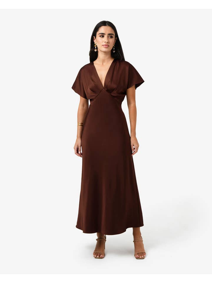 Forcast - Wholesale Dress - Women's - Forcast Women's Catalina V-Neck Satin Dress6