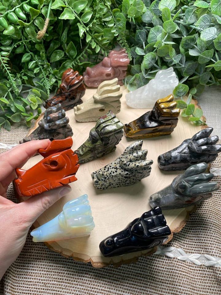 Drachenkopf aus Kristall für den Großhandel von Copper Ashes