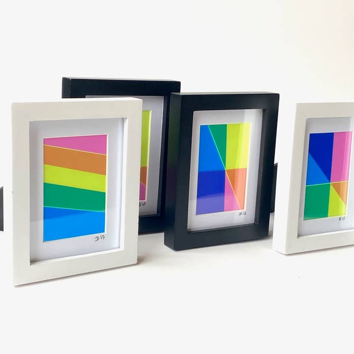 Regenbogenfarbenes transparentes Mosaik (gerahmt, 7,6 x 10,2 cm) für den Großhandel von Eclectic Mundane