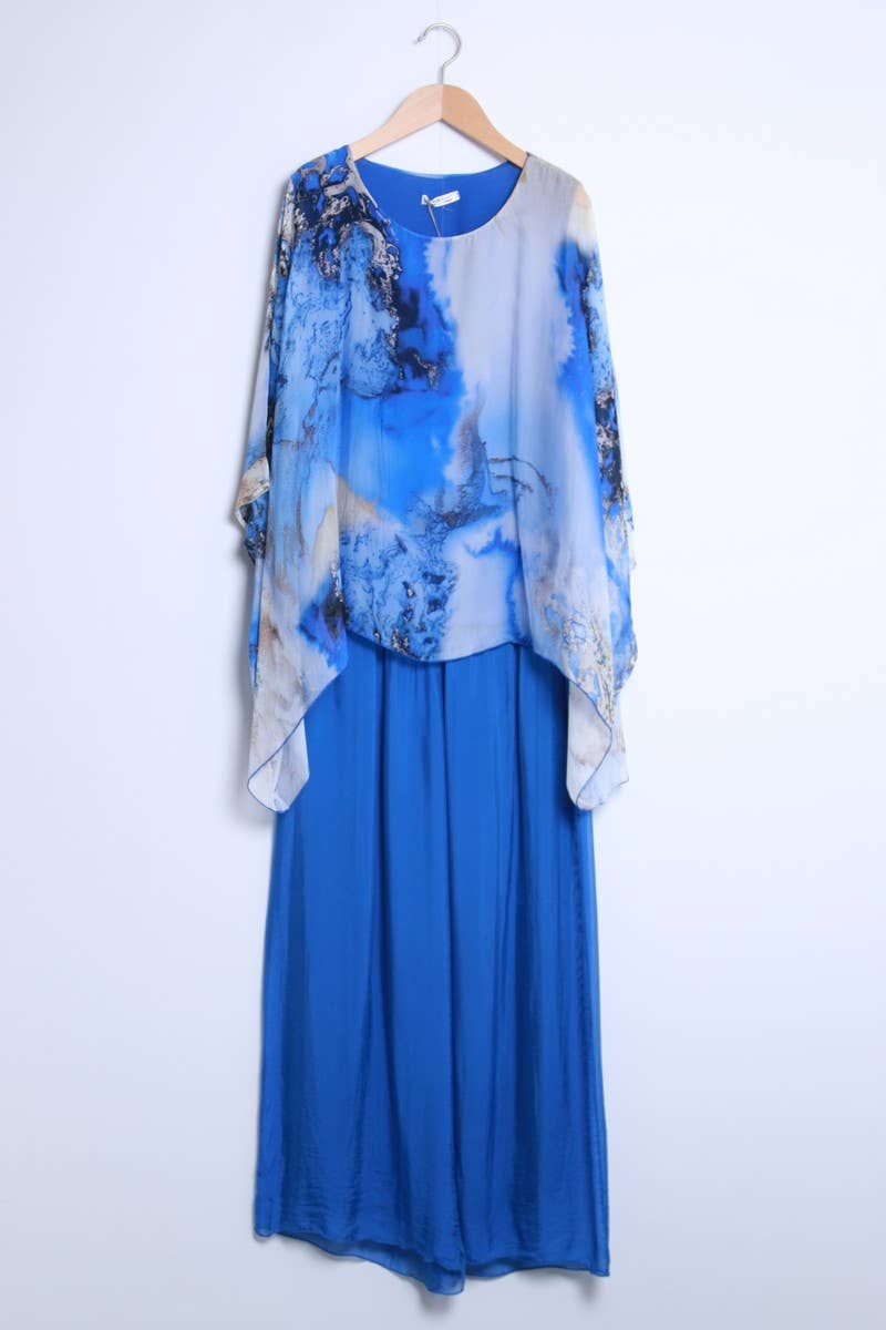 Shyloh - Wholesale Blouse - Dames - Asymmetrische top van soepelvallende zijde met digitale verloopprint26