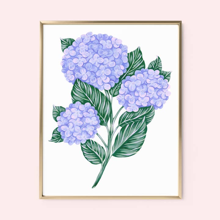 Hydrangea Floral Art Print for wholesale by Mia Whittemore