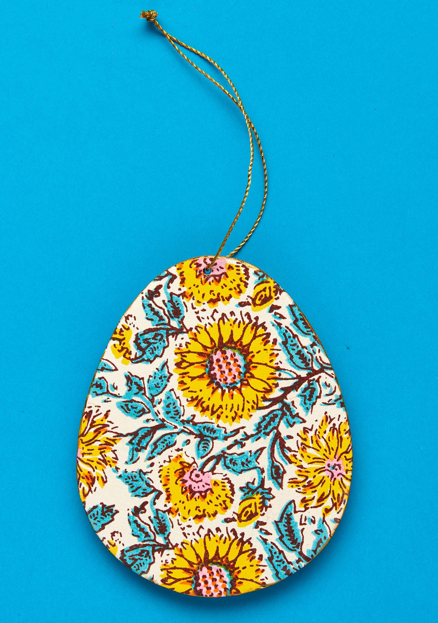 Namaste - Wholesale Ornament - Hand Block Printed Egg Decoration2