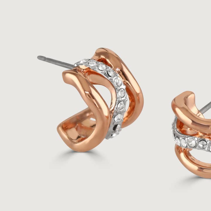 Bayswater Hoops Earrings - Rose Gold for wholesale by Buckley London