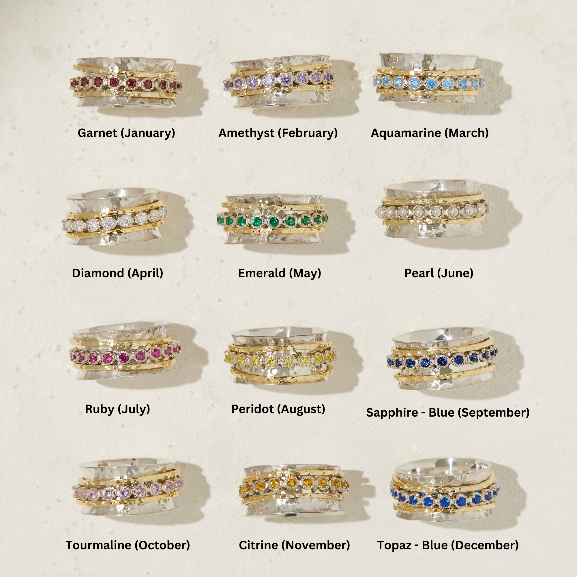 Ideaure Jewelry - Wholesale Multi-Stone Ring - Aria Spinner Ring  - Ruby1