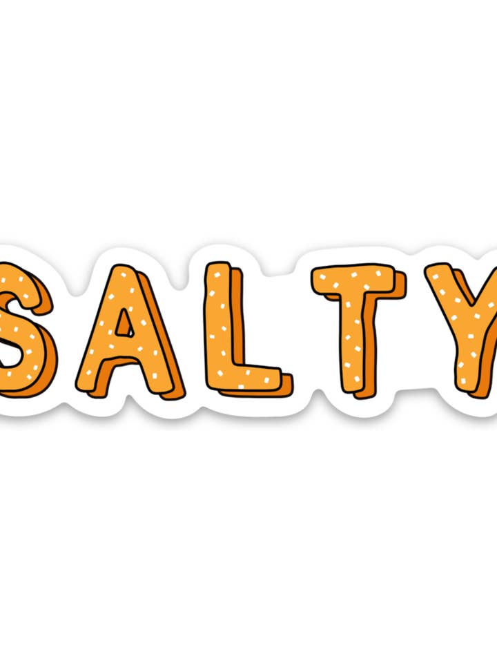 Salty Pretzel Funny Vinyl Lap Top Food Sticker for wholesale by Five Dot Post