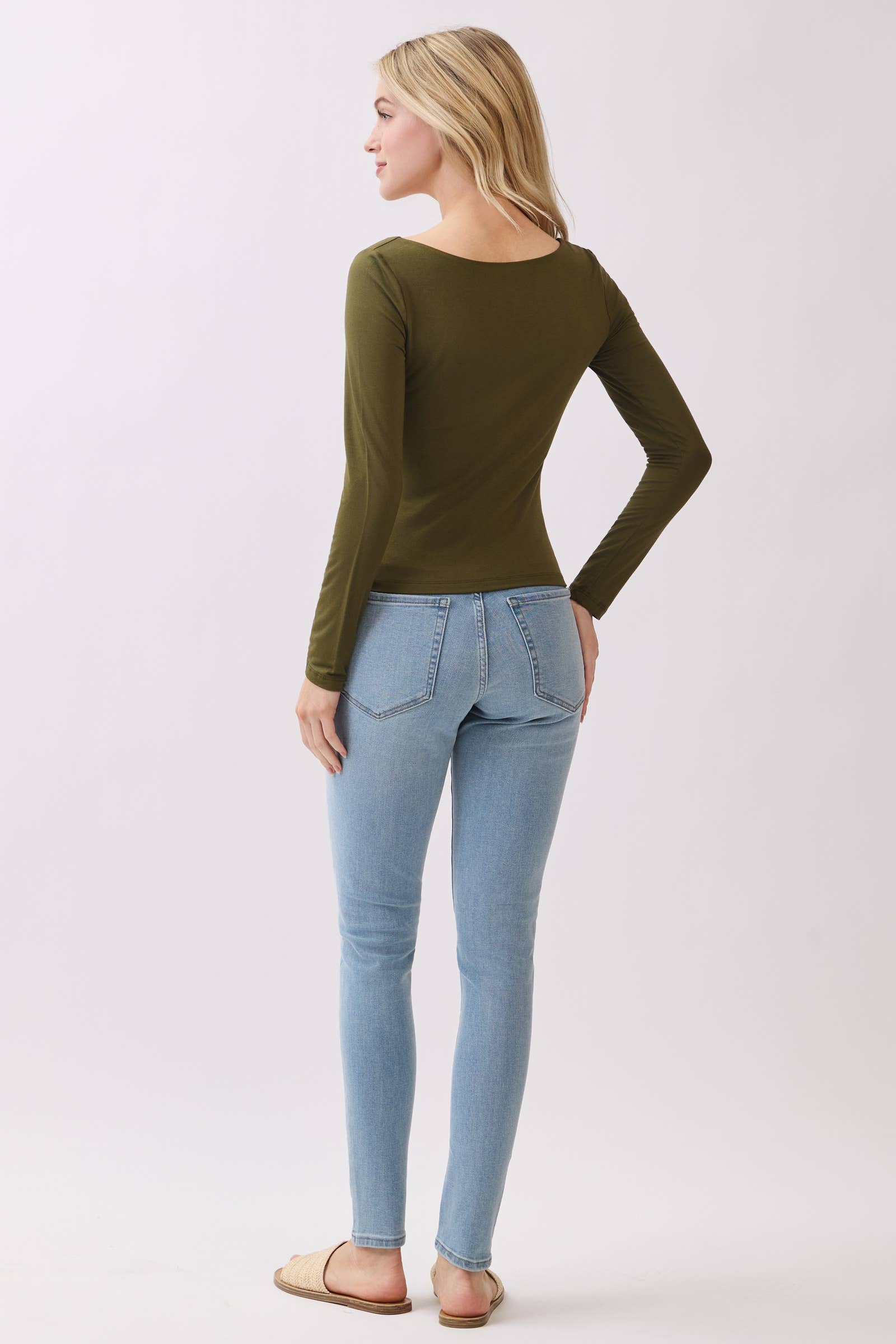 Final Touch - Wholesale Knit Top - Women's - Double Layered Square Neck Basic Top - T1710960