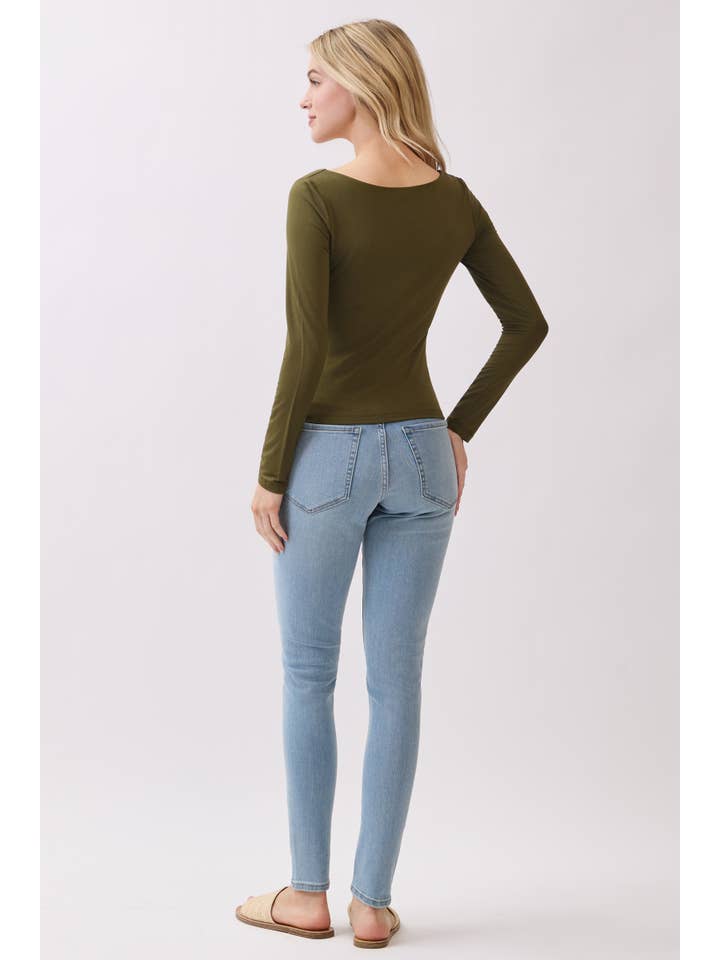 Final Touch - Wholesale Knit Top - Women's - Double Layered Square Neck Basic Top - T1710960