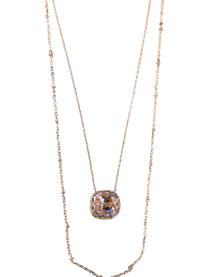 An Evening At The Gala Fashion Gold Layered Necklace for wholesale by The Bling Barn
