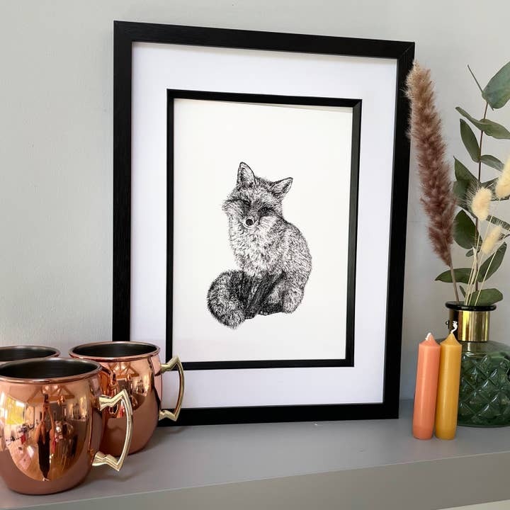 Felix Fox A4 Giclee Print for wholesale by Kate Please