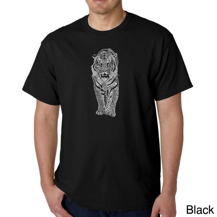 LA Pop Art Men's Word Art T-shirt - TIGER for wholesale by LA Pop Art