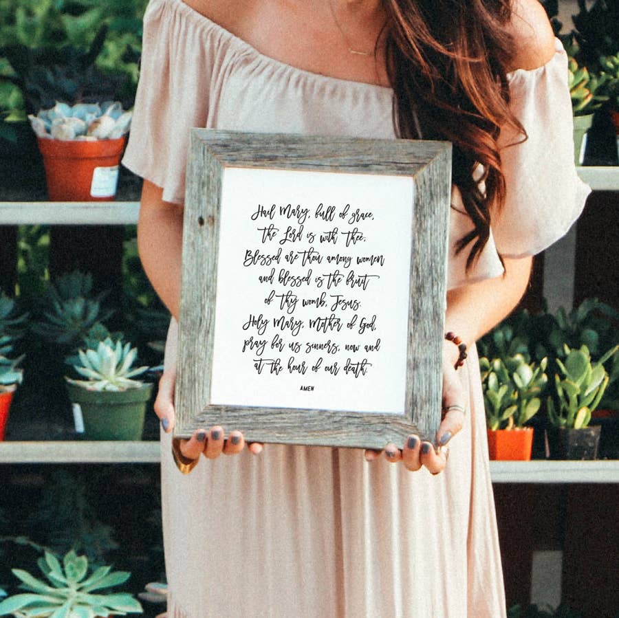 The Anastasia Co – wholesale Art print – Hail Mary Prayer Print | Catholic Decor1