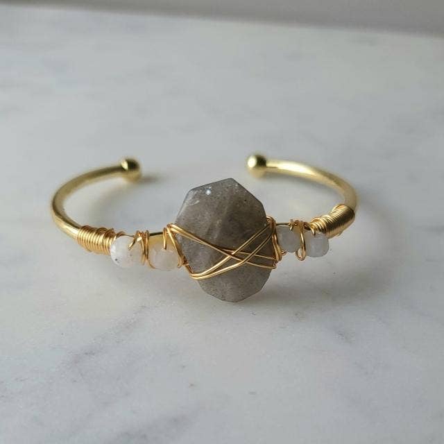 Labradorite Pugget Bracelet manchette pour la vente par Elle Brands LLC
